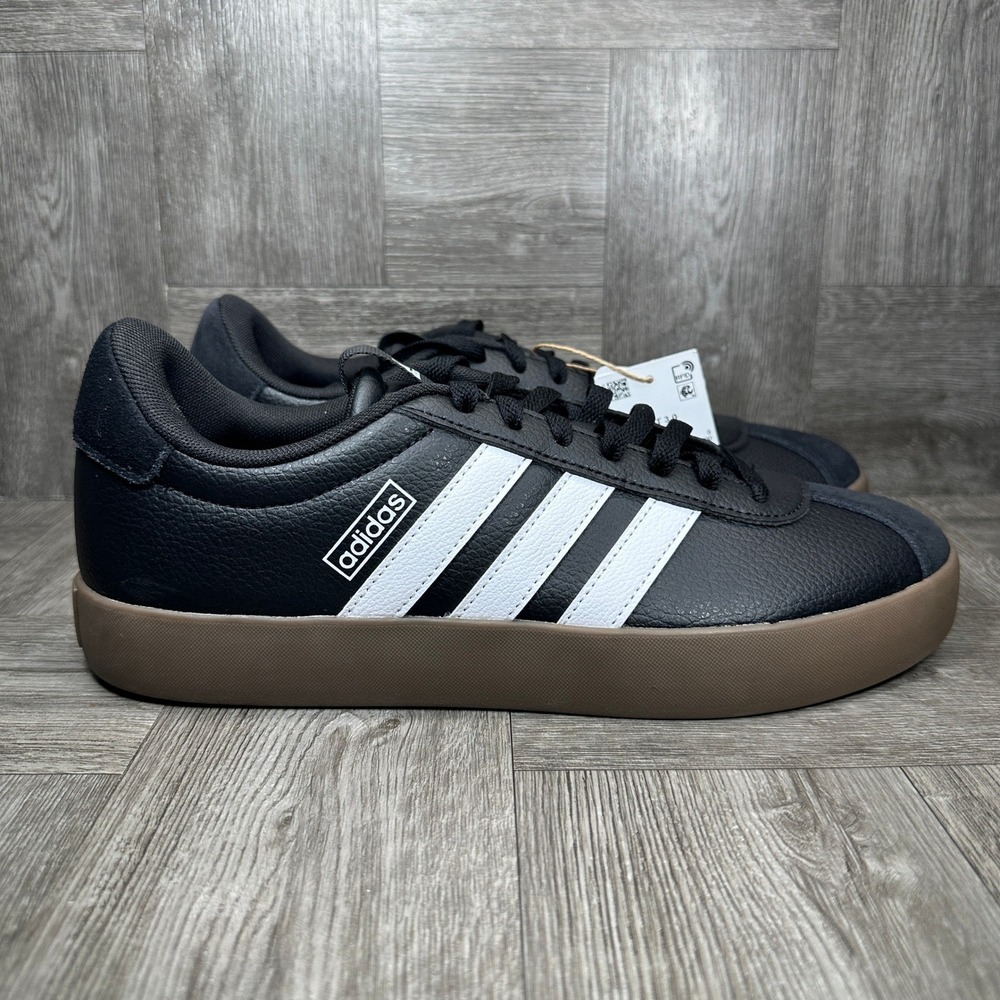 Adidas VL Court 3.0 Sneaker Skateboarding Women 9.5 Black White Gum ID8796 NEW